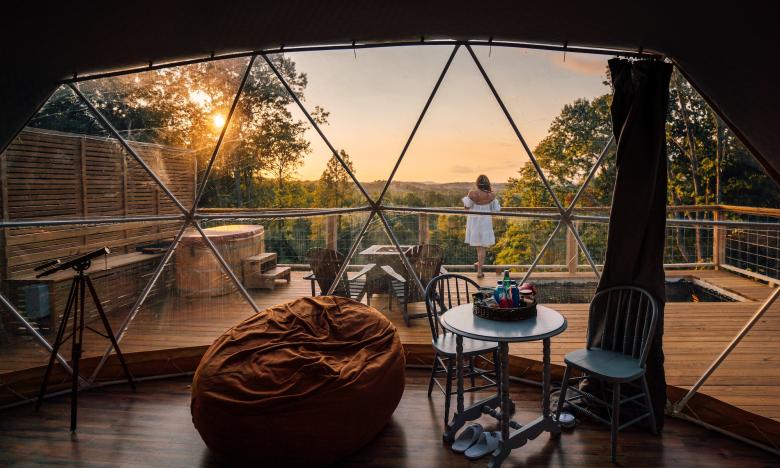 View from geodome lodging in Eureka Springs