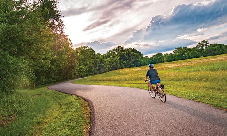 Cycling on the River Trail in Little Rock