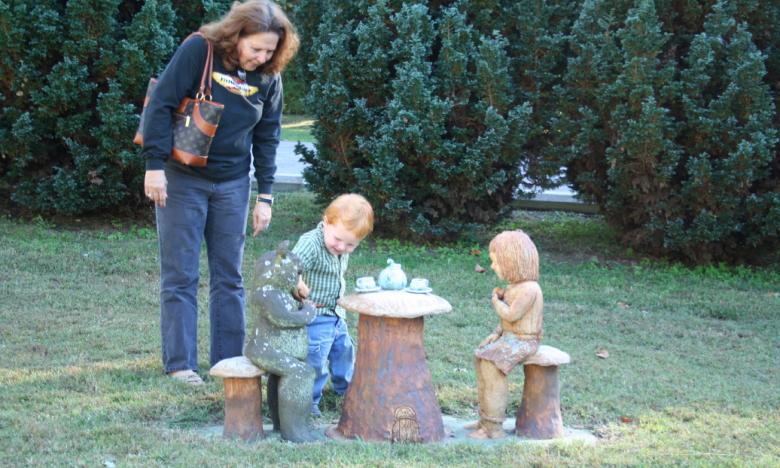 The sculpture garden is large and full of variety.