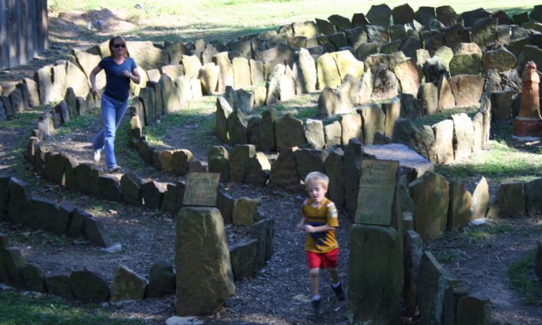 Walk the seven-channel outdoor labyrinth.