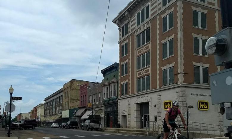 Riding through downtown Helena