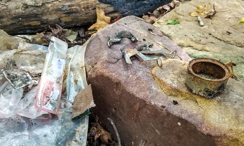 Litter at Steel Creek on the Buffalo National River
