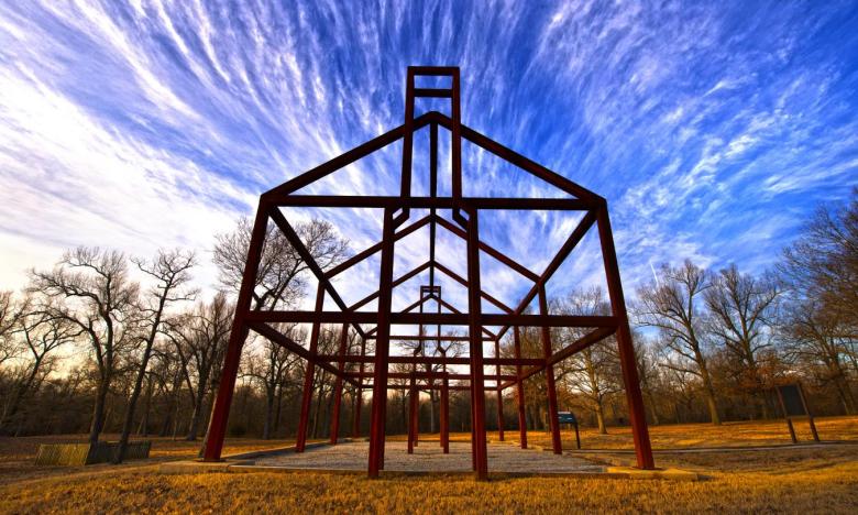 "Ghost structure" at Davidsonville Historic State Park