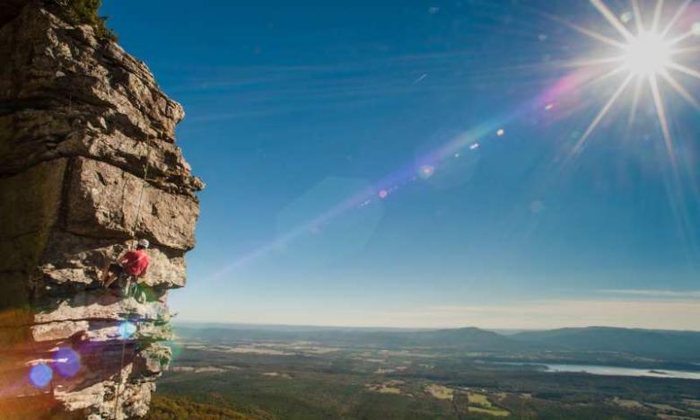 Rock climbing at Mount Magazine