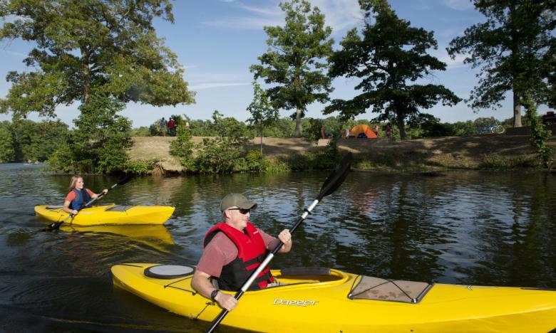 kayaking on Bear Creek Lake