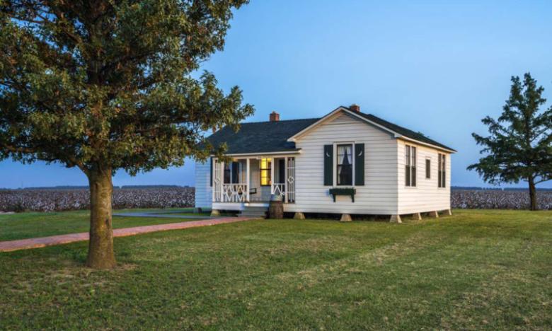 The restored boyhood home of musical icon Johnny Cash in Dyess