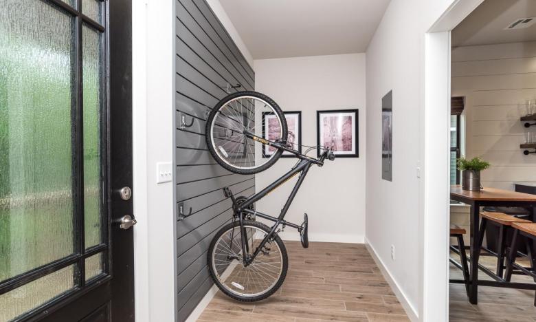 Bike storage in unique accommodations