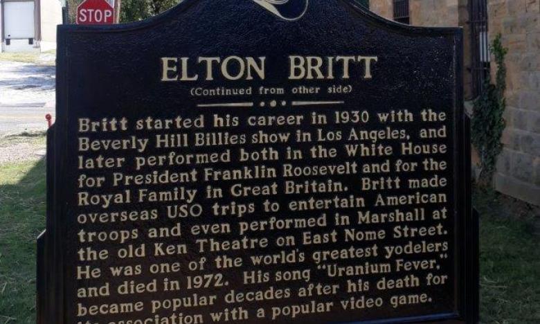 Elton Britt marker back side