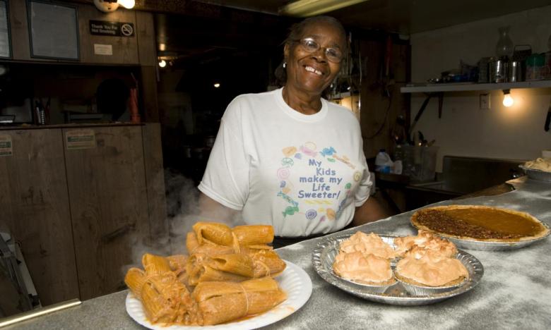 Ms. Rhoda and her award-winning tamales and homemade pies