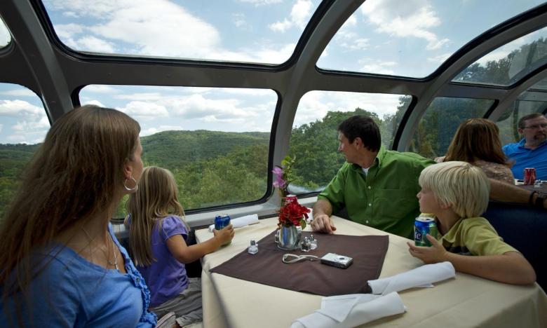 A family on the excursion train