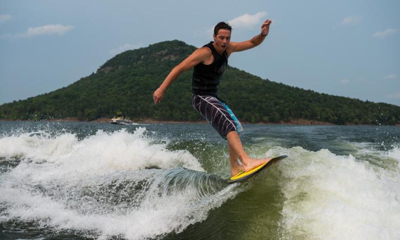 Surfing Greers Ferry Lake