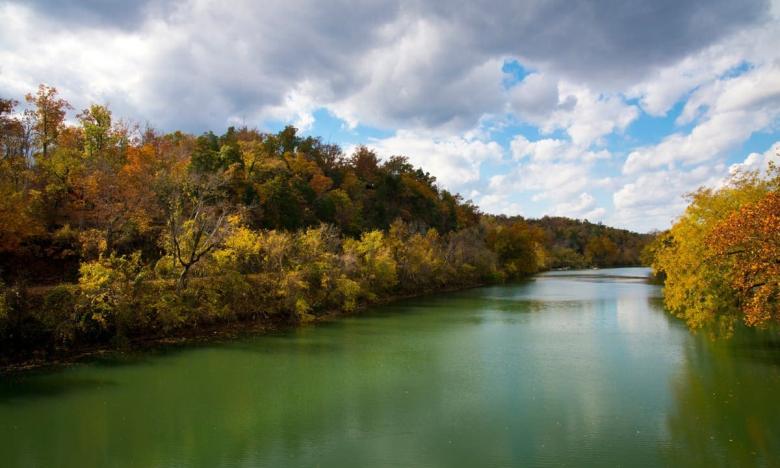 Fall color along the Spring River.