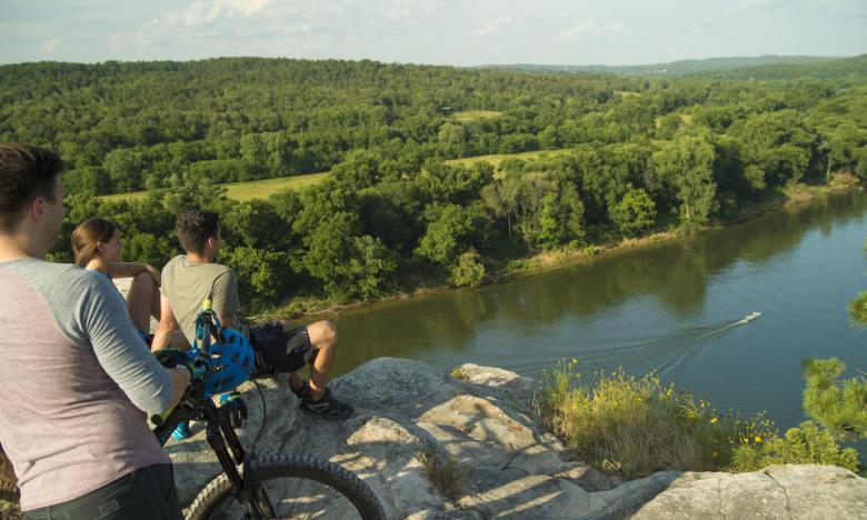 Biking with a view at City Rock Bluff