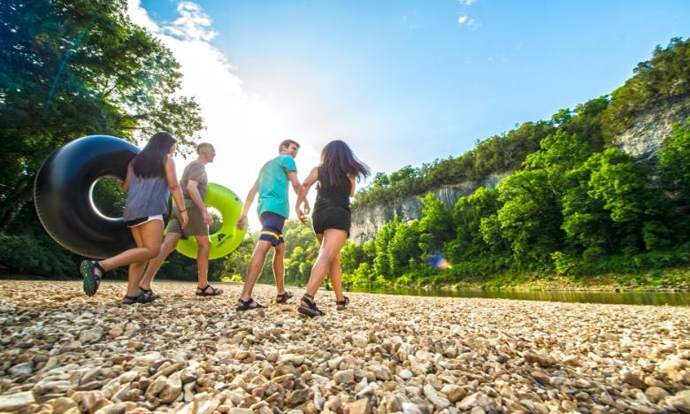 Floating down the Buffalo River on tubes