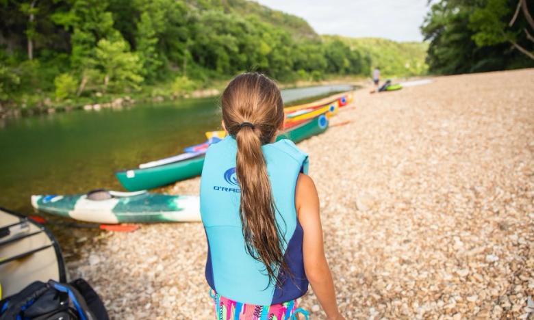 Little girl in a life jacket