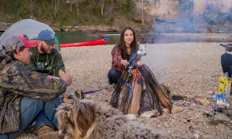 Campfire by the river