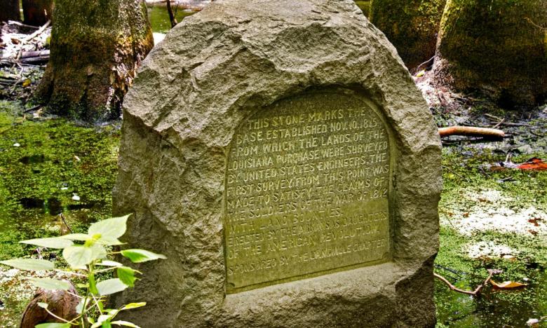 The monument marks the beginning point of the Louisiana Purchase surveys of 1815