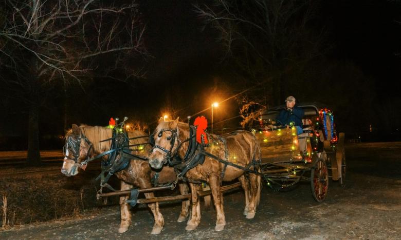 Christmas carriage rides in Clarksville, Arkansas