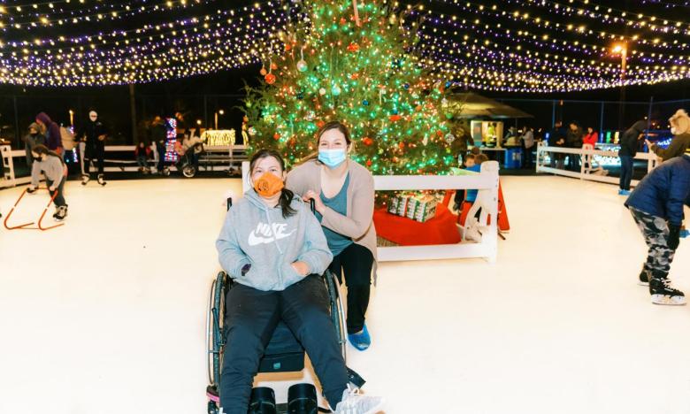 Wheelchair ice skating in Clarksville, Arkansas
