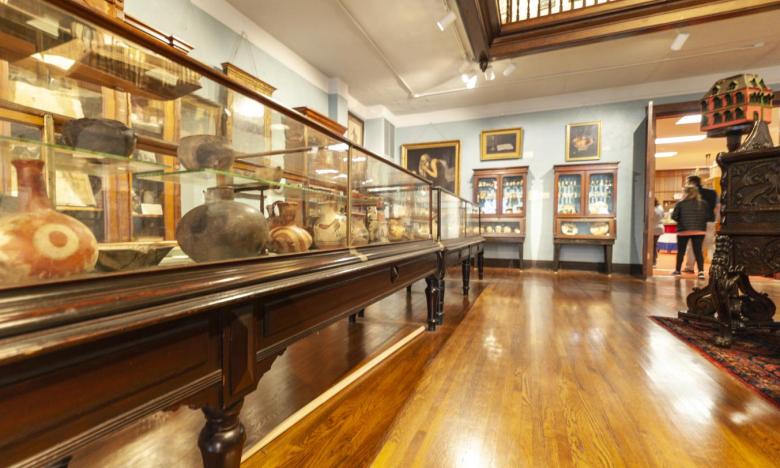 Part of the collections of Native American pottery at the Helena Museum of Phillips County.