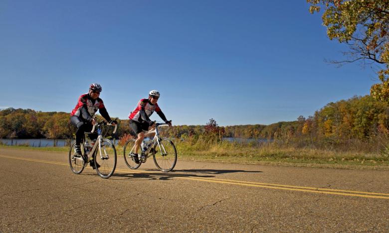 Tour da Delta participants at Bear Creek Lake near Marianna.