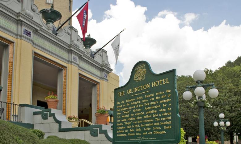 Arlington Hotel Historic Baseball Marker