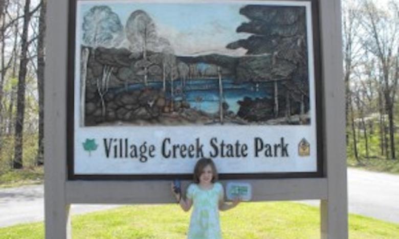 Sign at Village Creek State Park