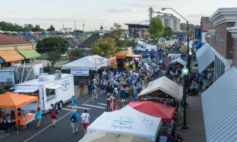 Vendors line the streets during both festivals.