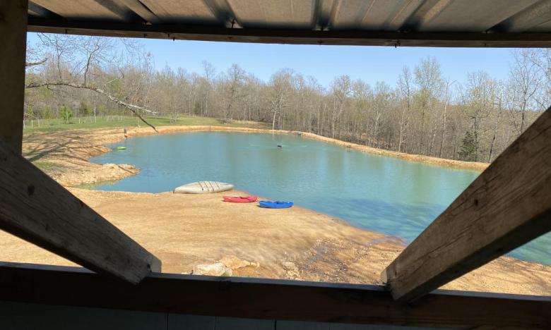 The pond at Bertucci's Country Cabin