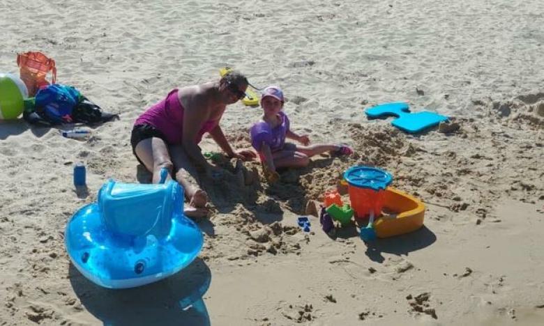 A sandy beach on Norfork Lake