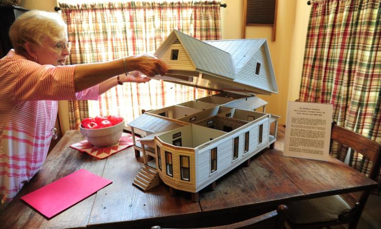 A 1/2 scale building model of a family farmhouse that was located in southern Arkansas.