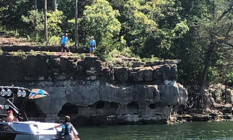 Cliff jumping...