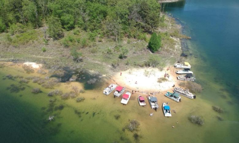 The water is clear on Norfork Lake.