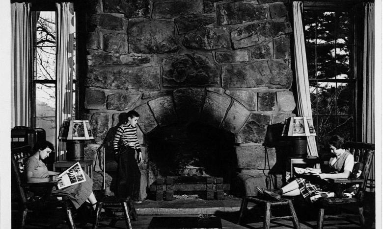 The Mather Lodge lobby in the late 1940s.