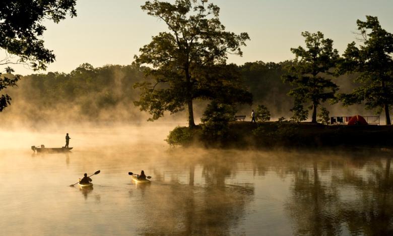 Bear Creek Lake on Mississippi River State Park is a great location to fish or float.
