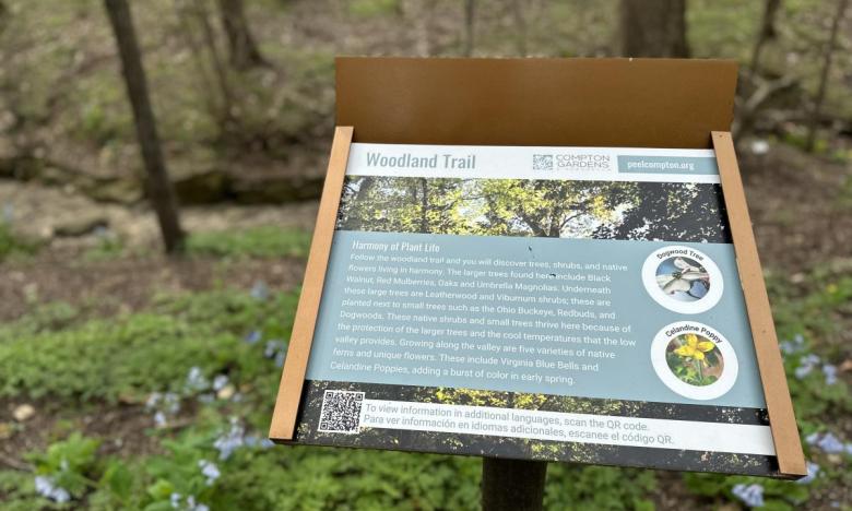 Descriptive signage assists visitors with garden interpretation.