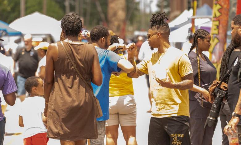 People celebrating at Juneteenth in Da Rock