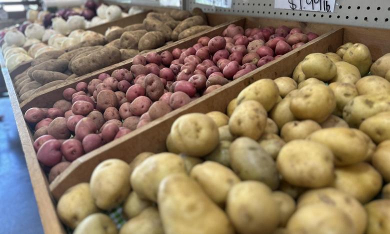 Potatoes at Vanzant's Market in Lowell