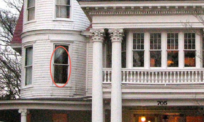 Many believe that one of the Allen House's ghosts can be seen in the bottom window.