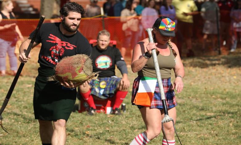 Eight traditional Scottish games—like the sheaf toss and caber tosso—are featured during the Highland Athletics Competition on the second day of the Arkansas Scottish Festival.