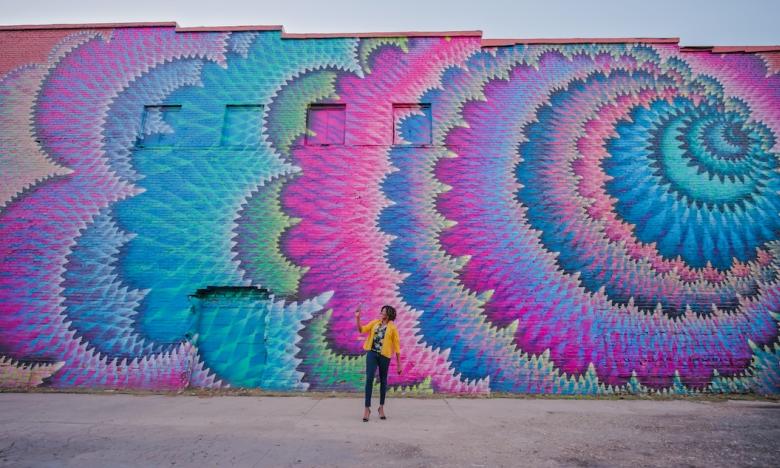 Colorful abstract mural