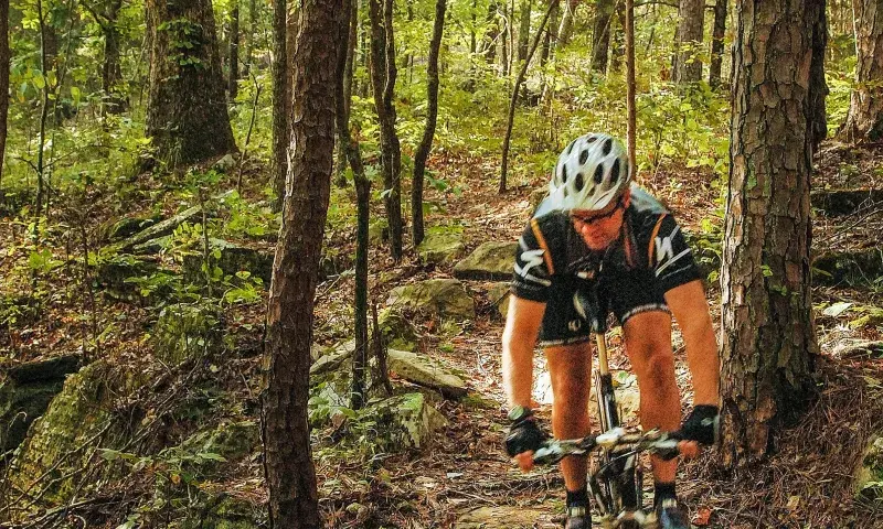 Mountain biking the Syllamo Bike Trail