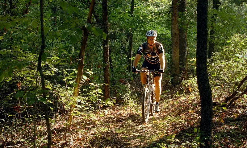 Mountain biking the Syllamo Bike Trail