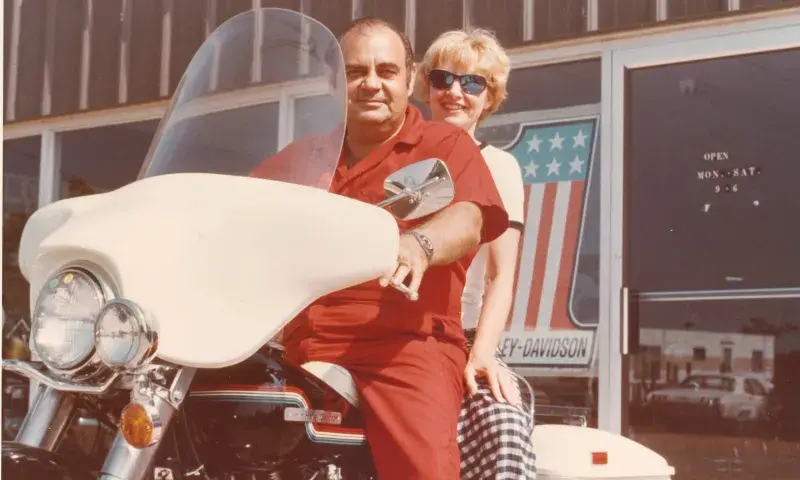 Vintage Harley - Robert & Betty Marsh when they first started Harley-Davidson® of Jonesboro circa 1975.