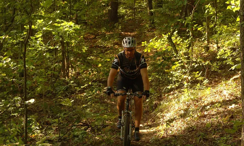 Mountain biking the Syllamo Bike Trail