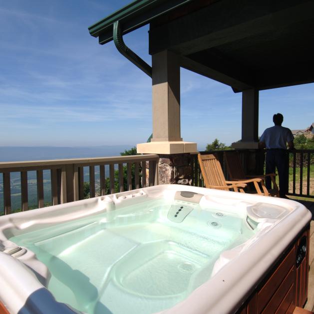A beautiful view of Mount Magazine State Park from the hot tub