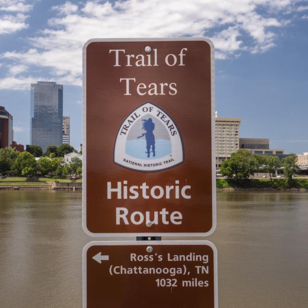 Trail of Tears Marker on the Argenta Riverwalk in North Little Rock