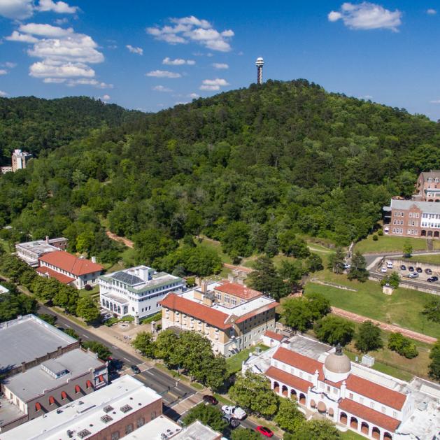 Aerial view of Hot Springs. 