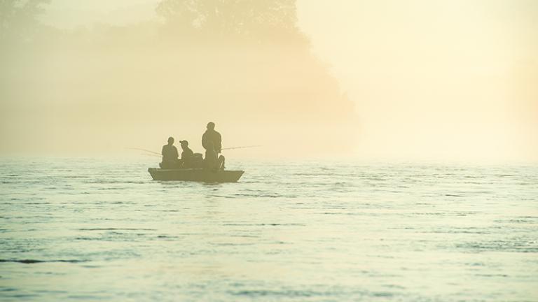 Close up image on boat on water
