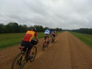 Riding along the St. Francis River levee